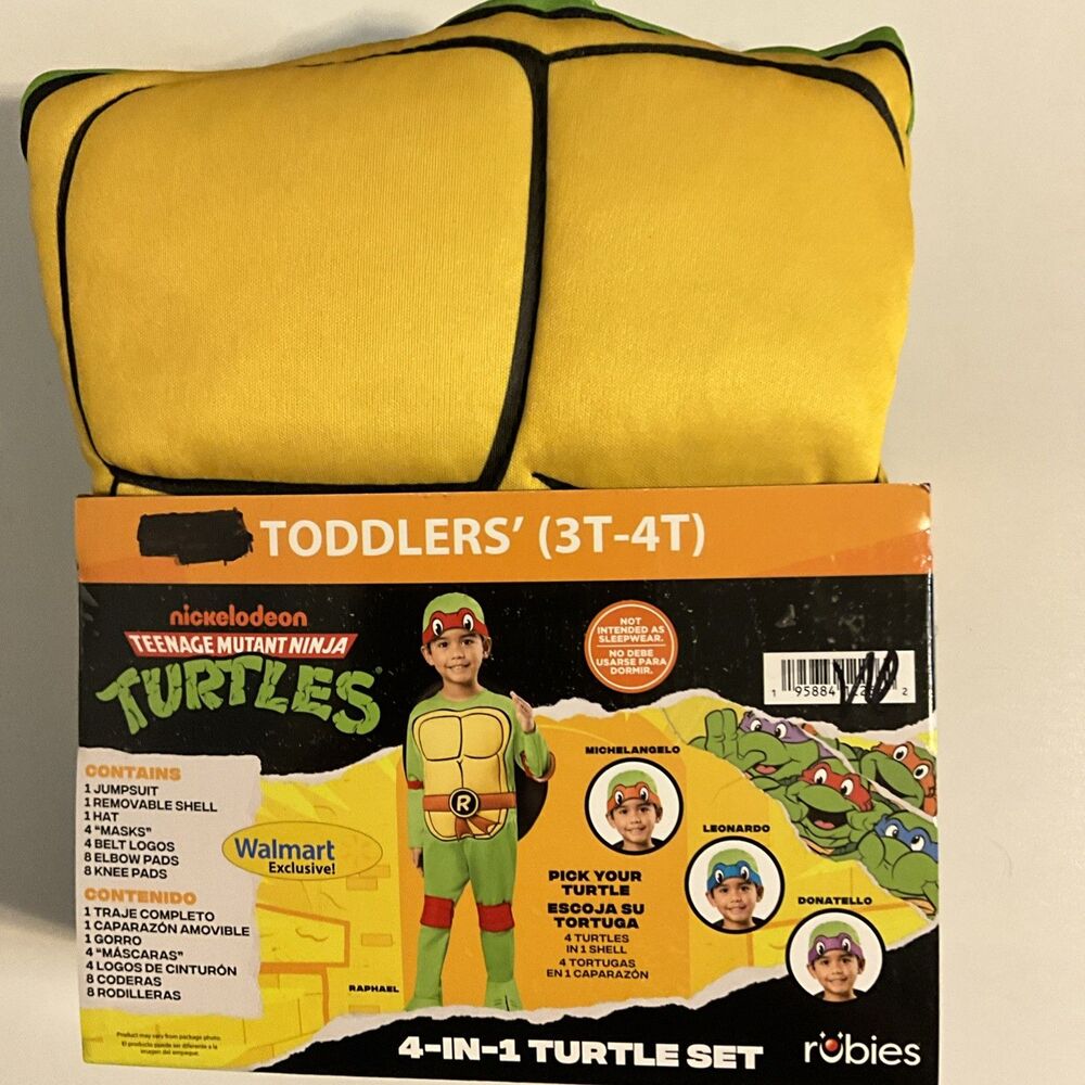 Teenage Mutant Ninja Turtles 4-in-1 Halloween Costume for Toddler 3T-4T